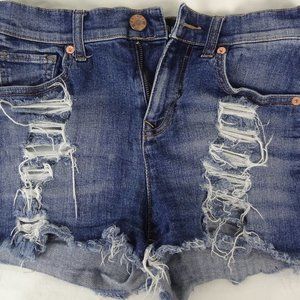 Express Denim Ripped Shorts - size 00 (USED)